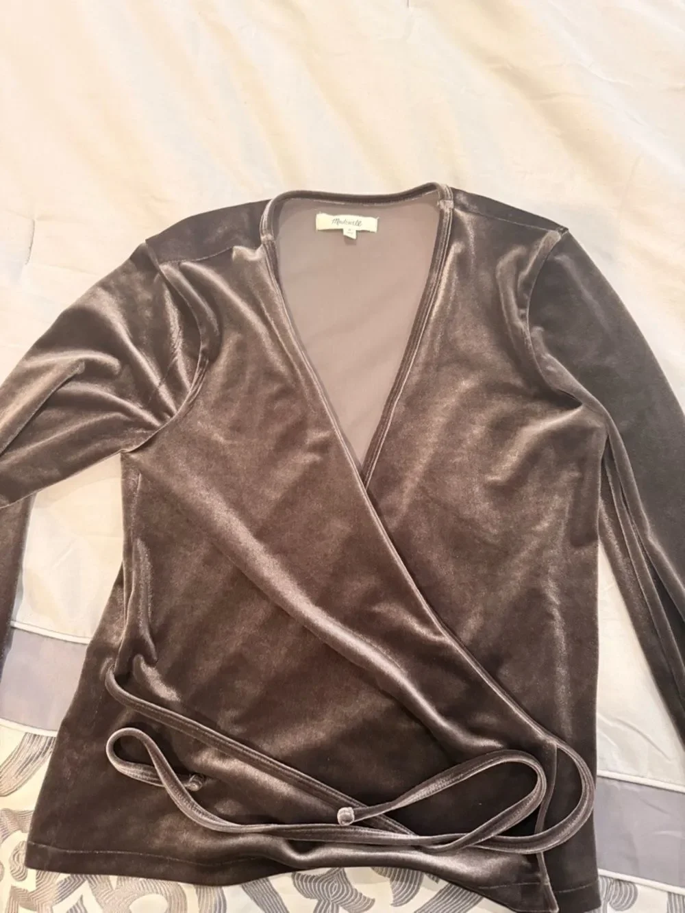Madewell Velvet Ballet Wrap Top